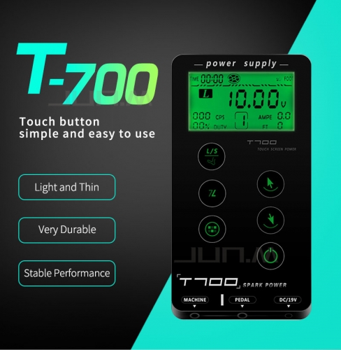 Newest T700 Touch Screen Tattoo Power Supply UPGRADE Intelligent Digital LED Dual Tattoo Power set Supply