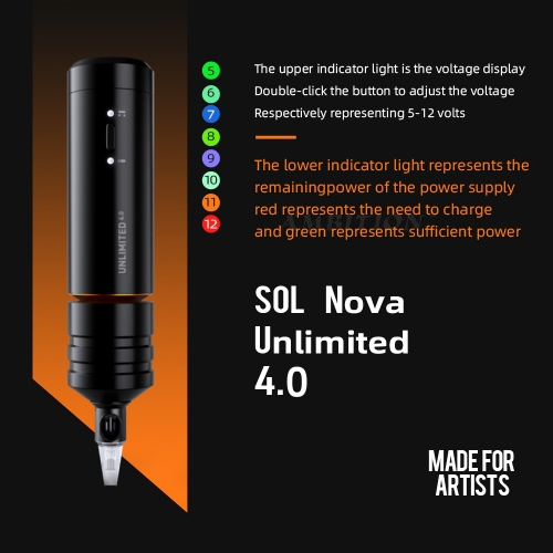 2021 High Quality Sol Nova Unlimited Wireless Tattoo Pen Machine For Tattoo Artist Body Art